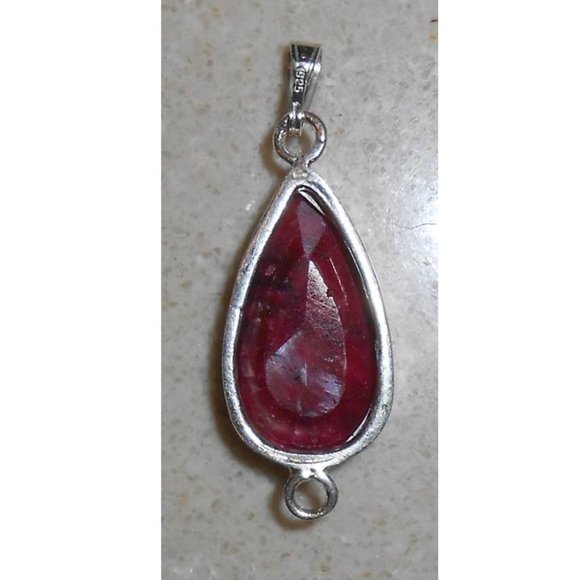real RUBY sterling silver pendant SJ986-43-4 - Picture 2 of 3
